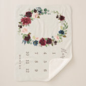 Couverture Sherpa Élégance d'automne Jalon de bébé (Devant)