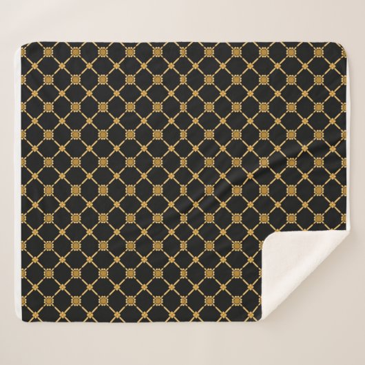Couverture Sherpa Élégance du treillis doré (Devant (Horizontal))