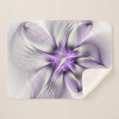 Couverture Sherpa Élégance florale Art Abstrait Violet Fractal moder (Devant (Horizontal))