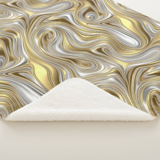 Couverture Sherpa Élégance liquide - motif liquide métallique (3/4)