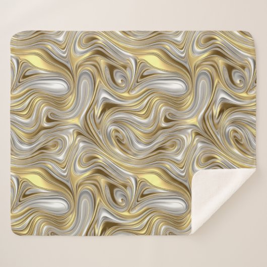Couverture Sherpa Élégance liquide - motif liquide métallique (Devant (Horizontal))