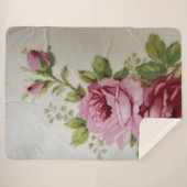 Couverture Sherpa Élégance Rose Vintage  (Devant (Horizontal))