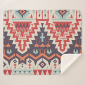 Couverture Sherpa Élégance tribale : Impression ethnique géométrique (Devant (Horizontal))