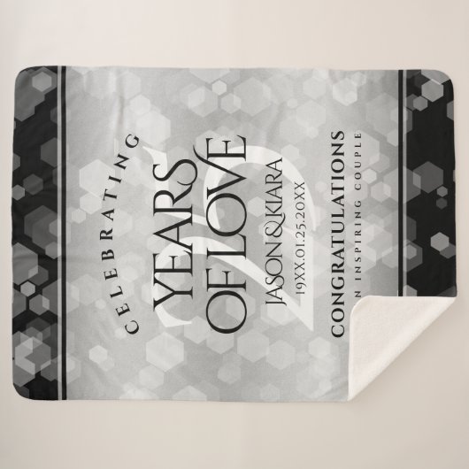 Couverture Sherpa Élégant 25e anniversaire de Mariage d'argent (Devant (Horizontal))