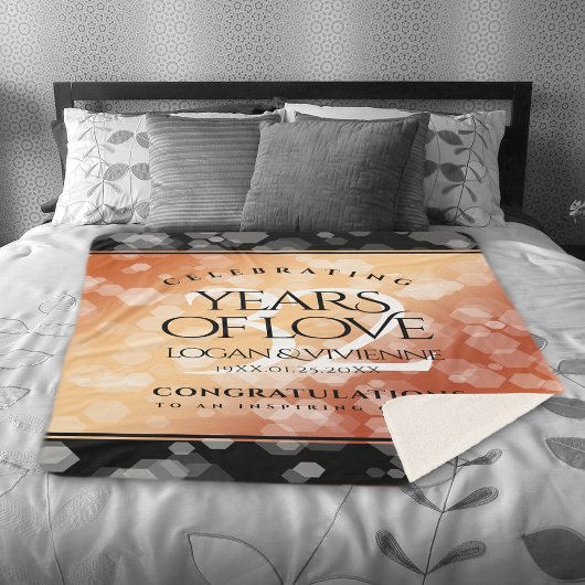 Couverture Sherpa Élégant 32ème anniversaire de Mariage de bronze