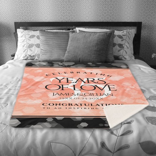 Couverture Sherpa Élégant 35e anniversaire de Mariage corallien