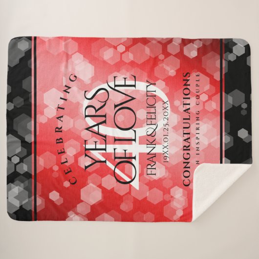 Couverture Sherpa Élégant 40ème anniversaire de Ruby Mariage (Devant (Horizontal))