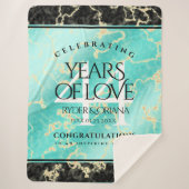Couverture Sherpa Élégant 44ème anniversaire de Mariage turquoise (Devant)