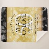 Couverture Sherpa Élégant 50e anniversaire de Mariage d'or (Devant (Horizontal))