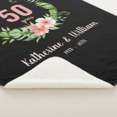 Couverture Sherpa Élégant 50e anniversaire floral noir (3/4)