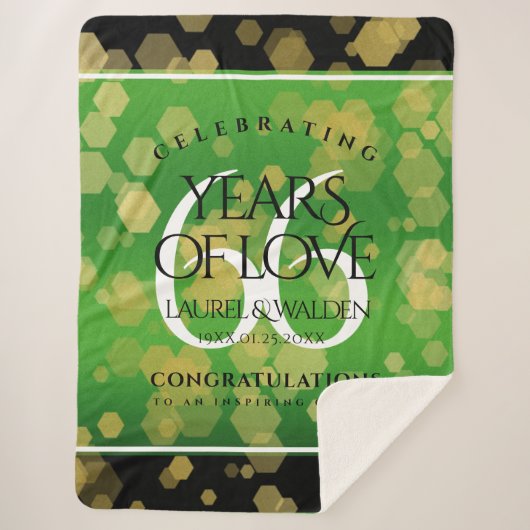 Couverture Sherpa Élégant 66ème anniversaire de Mariage Titanite (Devant)