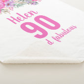 Couverture Sherpa Élégant 90e anniversaire rose floral (3/4)