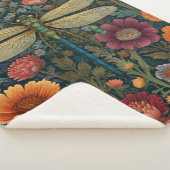 Couverture Sherpa Elegant art nouveau Autumn floral Dragonfly (3/4)