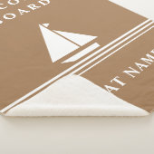 Couverture Sherpa Élégant bateau kaki Nom nautique Texte (3/4)