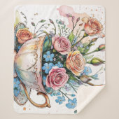 Couverture Sherpa Élégant boho floral Sherpa Blanket (Devant)