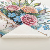 Couverture Sherpa Élégant boho floral Sherpa Blanket (3/4)