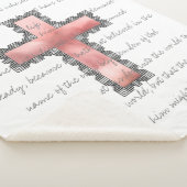 Couverture Sherpa Élégant Christian Pink Cross Scripture Verse (3/4)