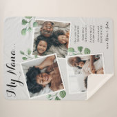 Couverture Sherpa Elégant Collage Photo Citation Grand-mère Petits-e (Devant (Horizontal))