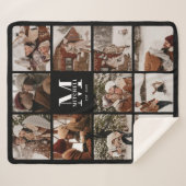 Couverture Sherpa Élégant Collage photo multiple moderne noir et bla (Devant (Horizontal))