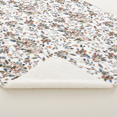 Couverture Sherpa Elégant Feuille Berries Aquarelle Blanc Floral (3/4)