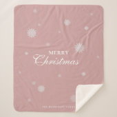 Couverture Sherpa Élégant flocon de neige | Joyeux Noël | Rose perso (Devant)