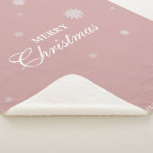 Couverture Sherpa Élégant flocon de neige | Joyeux Noël | Rose perso (3/4)