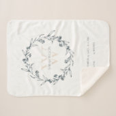 Couverture Sherpa Élégant Floral Laurel Wreath Monogram Baby Stats (Devant (Horizontal))
