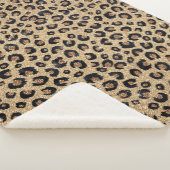 Couverture Sherpa Elegant Gold Glitter Black Leopard Print (3/4)