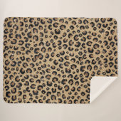Couverture Sherpa Elegant Gold Glitter Black Leopard Print (Devant (Horizontal))