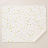 Couverture Sherpa Elégant Gold Motif Golfer Blanc (Devant (Horizontal))