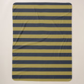 Couverture Sherpa Elégant Gold & Navy Blue Vertical Stripes (Devant)