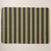 Couverture Sherpa Elégant Gold & Navy Blue Vertical Stripes (Devant (Horizontal))