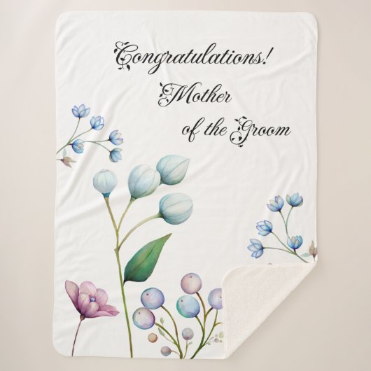 Couverture Sherpa Élégant Mariage Floral Soft Botanical Romance (Devant)