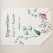 Couverture Sherpa Élégant Mariage Floral Soft Botanical Romance (Devant (Horizontal))