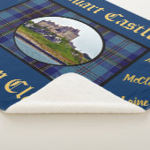 Couverture Sherpa Elégant Marine & Gold Duart Castle MacLean Tartan (3/4)