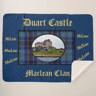 Couverture Sherpa Elégant Marine & Gold Duart Castle MacLean Tartan