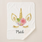 Couverture Sherpa Élégant mignon jolie parties scintillant d'or flor (Devant)