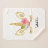 Couverture Sherpa Élégant mignon jolie parties scintillant d'or flor (Devant (Horizontal))