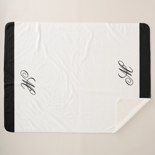 Couverture Sherpa Élégant Monogramme initial (Devant (Horizontal))