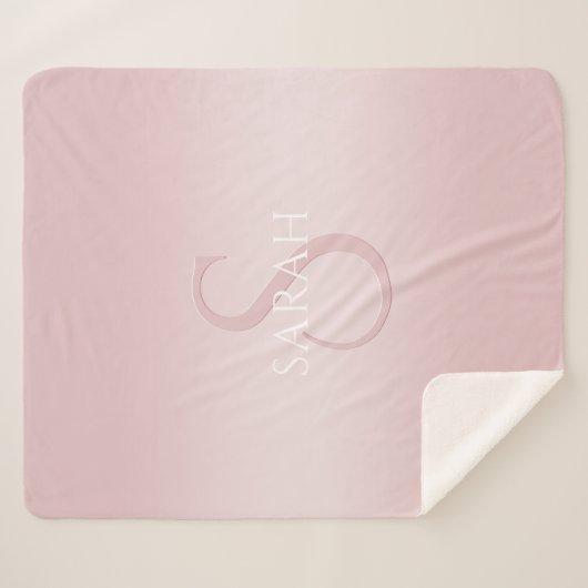 Couverture Sherpa Élégant Monogramme moderne (Devant (Horizontal))