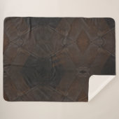 Couverture Sherpa Élégant Monogramme Rustique Cuir Brown (Devant (Horizontal))