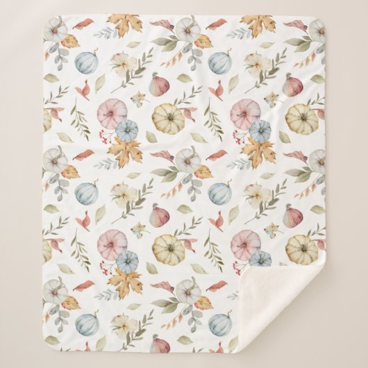 Couverture Sherpa Elégant Motif d'aquarelle d'automne (Devant)