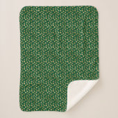 Couverture Sherpa Élégant Motif Emerald Green Gold Dots (Devant)
