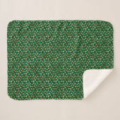 Couverture Sherpa Élégant Motif Emerald Green Gold Dots (Devant (Horizontal))