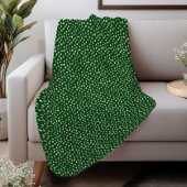 Couverture Sherpa Élégant Motif Emerald Green Gold Dots