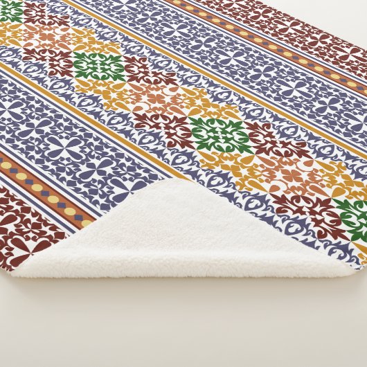 Couverture Sherpa élégant motif ethnique (3/4)