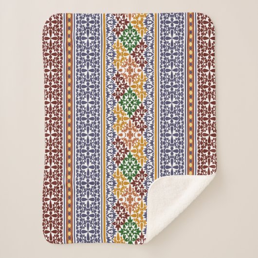 Couverture Sherpa élégant motif ethnique (Devant)