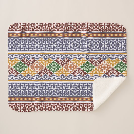 Couverture Sherpa élégant motif ethnique (Devant (Horizontal))