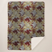 Couverture Sherpa Élégant motif floral Neutre couleurs or élément (Devant)