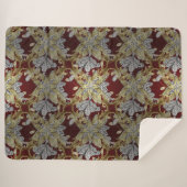 Couverture Sherpa Élégant motif floral Neutre couleurs or élément (Devant (Horizontal))